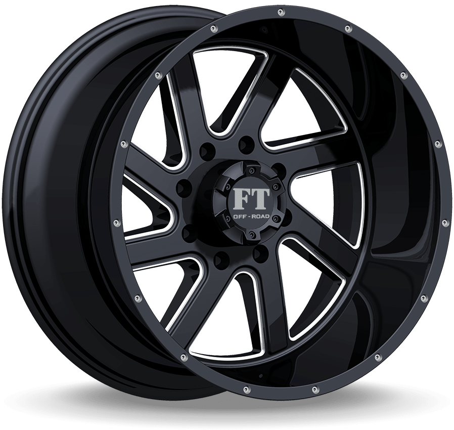Full Throttle FT-1 Gloss Black Milled Wheels