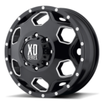 XD815 Batallion Dually Gloss Black Milled Wheels Front
