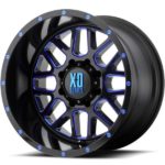 XD820 Satin Black Milled Wheels with Blue Tint