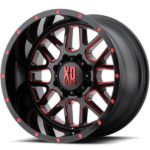 XD820 Satin Black Milled Wheels with Red Tint