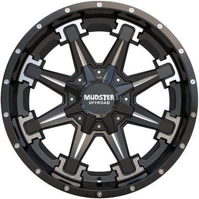 Mudster Off-Road Dirt Beast Black Machine with Milled Spokes BMS2